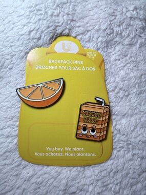 Orange Slice & Orange Juice Backpack Pins - Kids Accessories